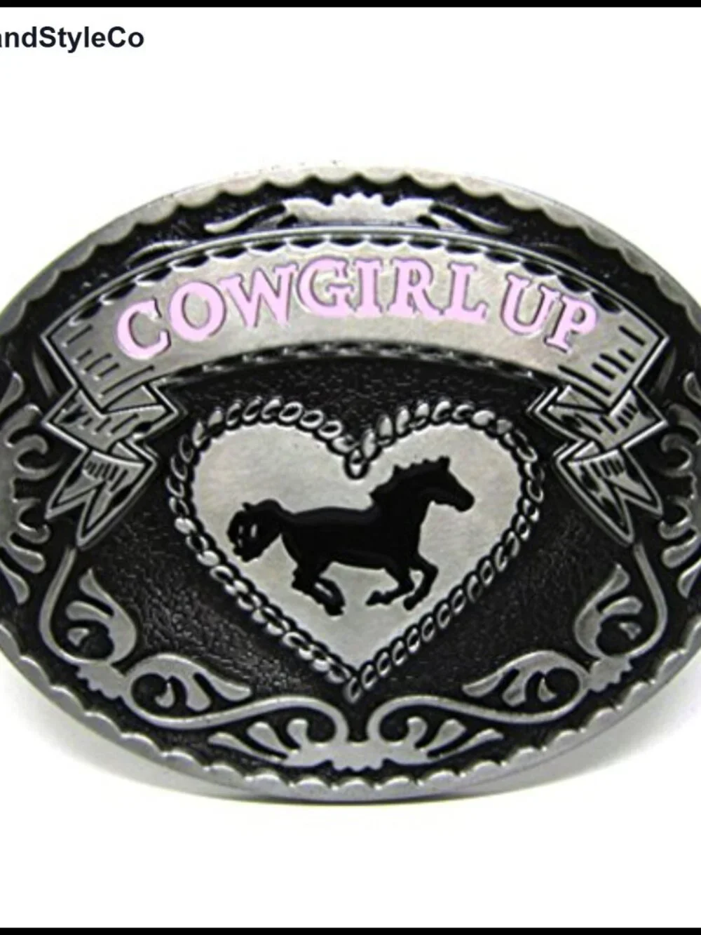 Western Cowgirl Rodeo Belt Buckle, Solid Zinc Alloy, Fits 1.5